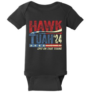 Hawk Tuah 24 Spit On That Thang Hawk Tuah 2024 Funny Viral Design Baby Bodysuit