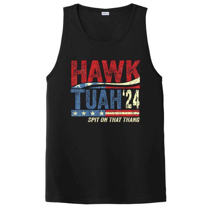 Hawk Tuah 24 Spit On That Thang Hawk Tuah 2024 Funny Viral Design PosiCharge Competitor Tank