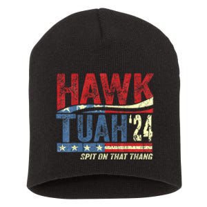 Hawk Tuah 24 Spit On That Thang Hawk Tuah 2024 Funny Viral Design Short Acrylic Beanie