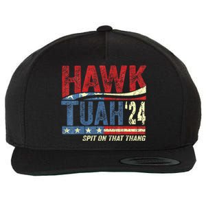 Hawk Tuah 24 Spit On That Thang Hawk Tuah 2024 Funny Viral Design Wool Snapback Cap