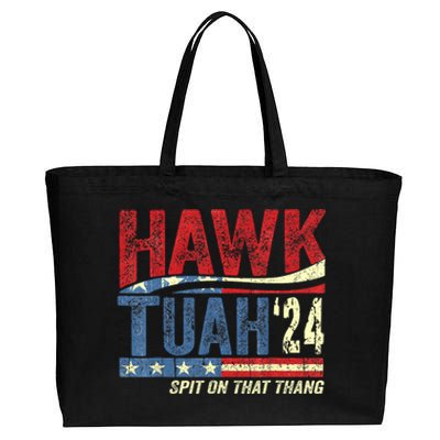 Hawk Tuah 24 Spit On That Thang Hawk Tuah 2024 Funny Viral Design Cotton Canvas Jumbo Tote