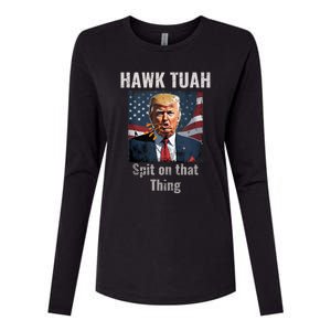 Hawk Tuah 24 Spit On That Thang Womens Cotton Relaxed Long Sleeve T-Shirt