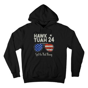 Hawk Tuah 24 Spit On That Thang American Flag Adult Humor Hoodie