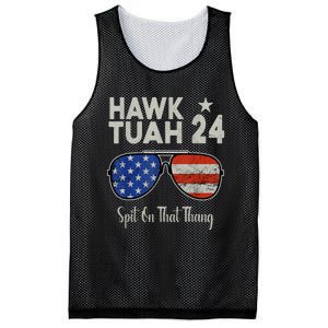 Hawk Tuah 24 Spit On That Thang American Flag Adult Humor Mesh Reversible Basketball Jersey Tank