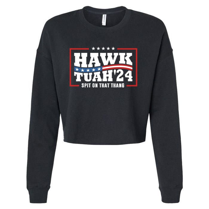 Hawk Tush 24 Spit On That Thing Retro Political President Cropped Pullover Crew