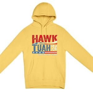 Hawk Tuah 24 Spit On That Thang Usa Flag Premium Pullover Hoodie