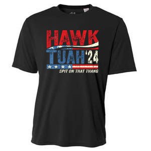 Hawk Tuah 24 Spit On That Thang Usa Flag Cooling Performance Crew T-Shirt