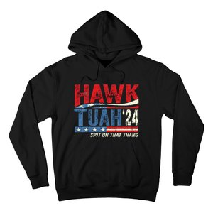 Hawk Tuah 24 Spit On That Thang Usa Flag Hoodie