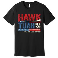 Hawk Tuah 24 Spit On That Thang Usa Flag Premium T-Shirt