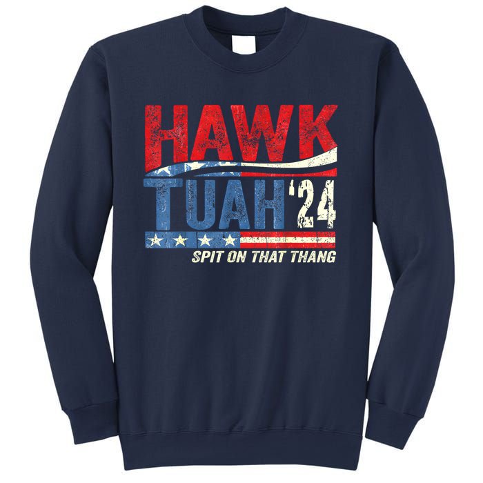 Hawk Tuah 24 Spit On That Thang American Flag Gift Sweatshirt