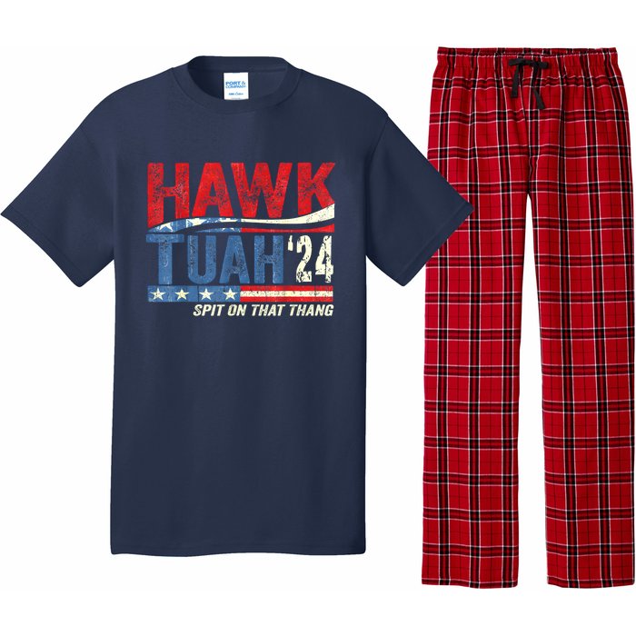 Hawk Tuah 24 Spit On That Thang American Flag Gift Pajama Set