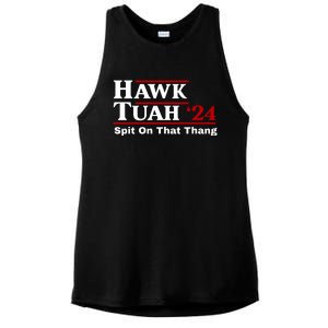 Hawk Tuah 24 Spit On That Thang Funny Saying Ladies PosiCharge Tri-Blend Wicking Tank