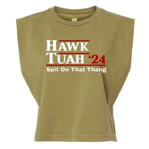 Hawk Tuah 24 Spit On That Thang Funny Saying Garment-Dyed Women's Muscle Tee