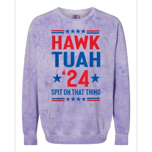 Hawk Tuah 24 Spit On That Thang Cute Design Colorblast Crewneck Sweatshirt