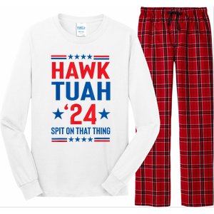 Hawk Tuah 24 Spit On That Thang Cute Design Long Sleeve Pajama Set