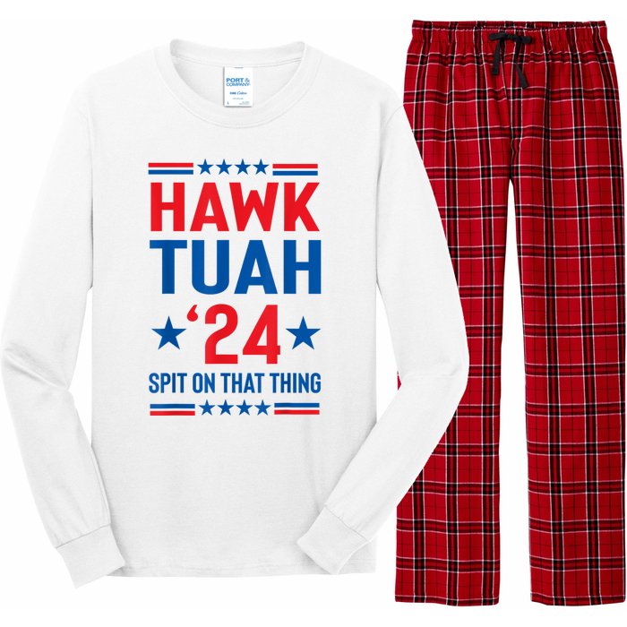 Hawk Tuah 24 Spit On That Thang Cute Design Long Sleeve Pajama Set