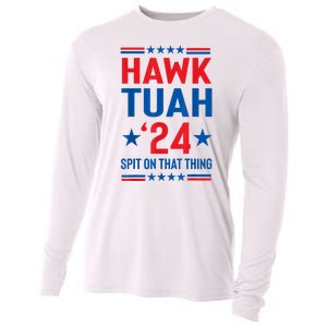 Hawk Tuah 24 Spit On That Thang Cute Design Cooling Performance Long Sleeve Crew