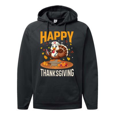 Happy Thanksgiving 2024 Celebration Graphic Performance Fleece Hoodie