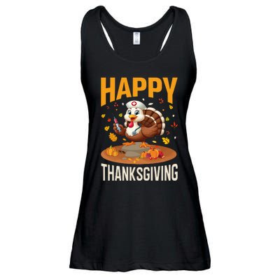 Happy Thanksgiving 2024 Celebration Graphic Ladies Essential Flowy Tank