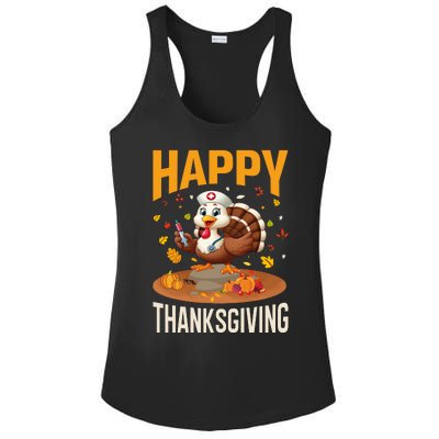 Happy Thanksgiving 2024 Celebration Graphic Ladies PosiCharge Competitor Racerback Tank