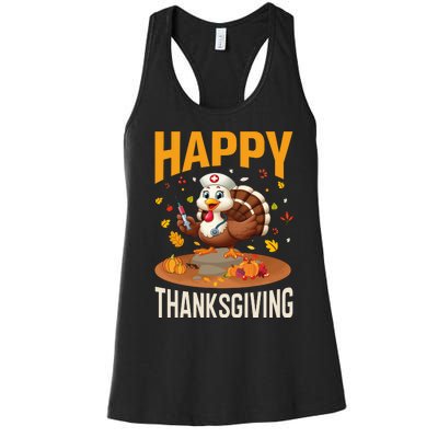 Happy Thanksgiving 2024 Celebration Graphic Women's Racerback Tank