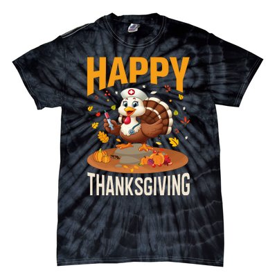 Happy Thanksgiving 2024 Celebration Graphic Tie-Dye T-Shirt