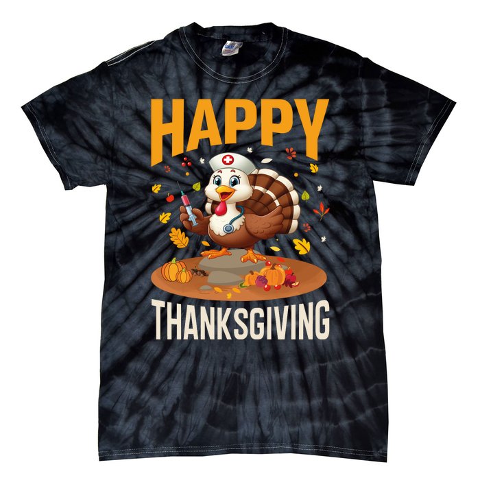 Happy Thanksgiving 2024 Celebration Graphic Tie-Dye T-Shirt