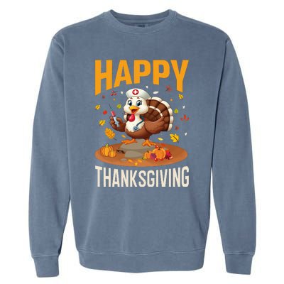 Happy Thanksgiving 2024 Celebration Graphic Garment-Dyed Sweatshirt