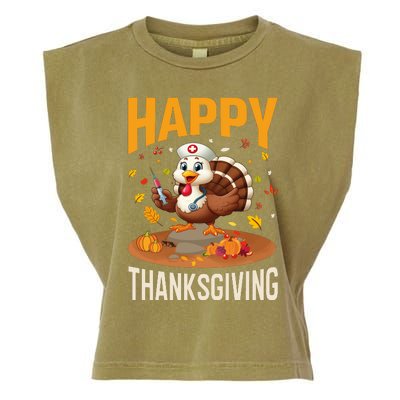 Happy Thanksgiving 2024 Celebration Graphic Garment-Dyed Women's Muscle Tee