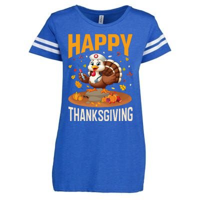 Happy Thanksgiving 2024 Celebration Graphic Enza Ladies Jersey Football T-Shirt