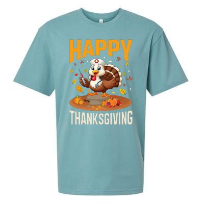 Happy Thanksgiving 2024 Celebration Graphic Sueded Cloud Jersey T-Shirt