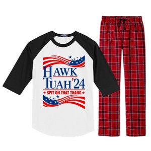 Hawk Tauh 24 Spit On That Thang Usa American Flag Meme Quote Raglan Sleeve Pajama Set