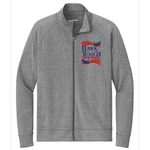 Hawk Tauh 24 Spit On That Thang Usa American Flag Meme Quote Stretch Full-Zip Cadet Jacket