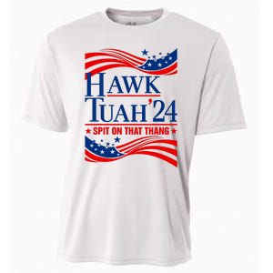 Hawk Tauh 24 Spit On That Thang Usa American Flag Meme Quote Cooling Performance Crew T-Shirt