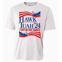 Hawk Tauh 24 Spit On That Thang Usa American Flag Meme Quote Cooling Performance Crew T-Shirt