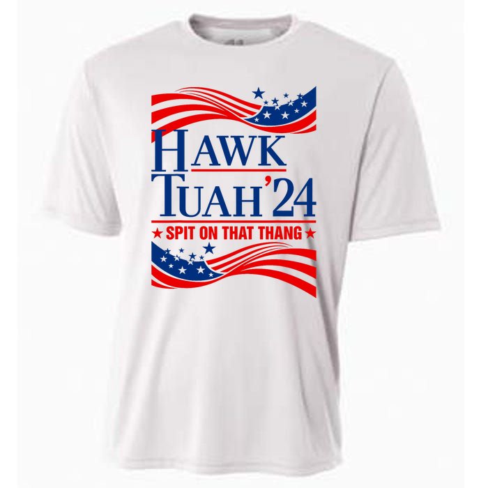 Hawk Tauh 24 Spit On That Thang Usa American Flag Meme Quote Cooling Performance Crew T-Shirt