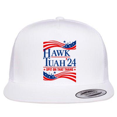 Hawk Tauh 24 Spit On That Thang Usa American Flag Meme Quote Flat Bill Trucker Hat