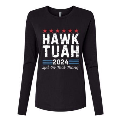 Hawk Tuah 24 Spit On That Thang Womens Cotton Relaxed Long Sleeve T-Shirt