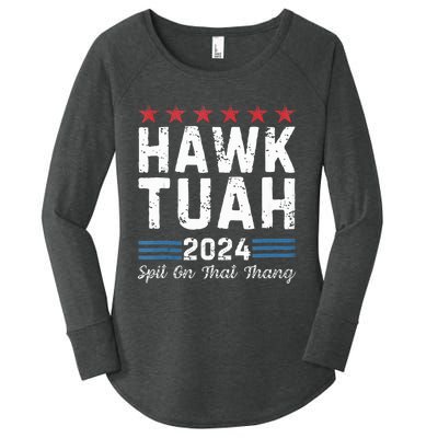 Hawk Tuah 24 Spit On That Thang Women's Perfect Tri Tunic Long Sleeve Shirt