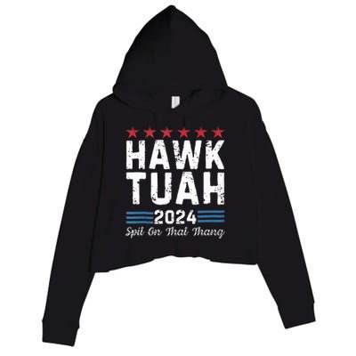 Hawk Tuah 24 Spit On That Thang Crop Fleece Hoodie