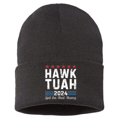 Hawk Tuah 24 Spit On That Thang Sustainable Knit Beanie