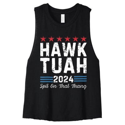 Hawk Tuah 24 Spit On That Thang Women's Racerback Cropped Tank