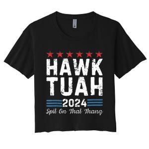 Hawk Tuah 24 Spit On That Thang Women's Crop Top Tee