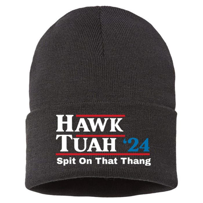 Hawk Tuah 24 Spit On That Thang Sustainable Knit Beanie