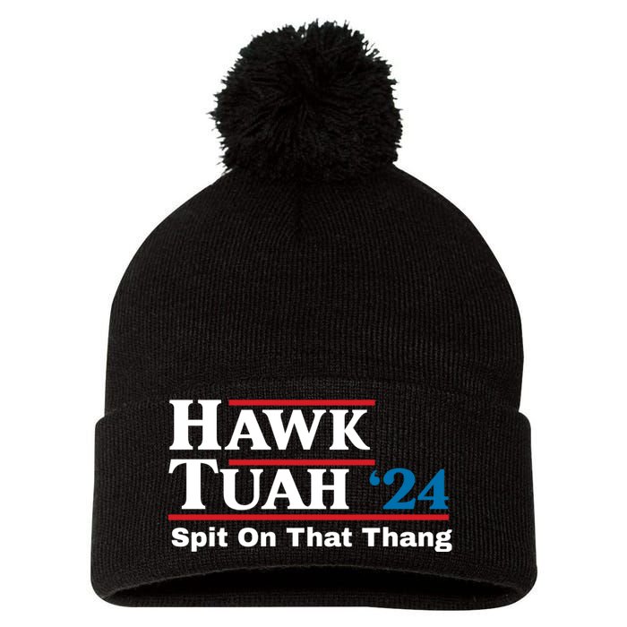 Hawk Tuah 24 Spit On That Thang Pom Pom 12in Knit Beanie