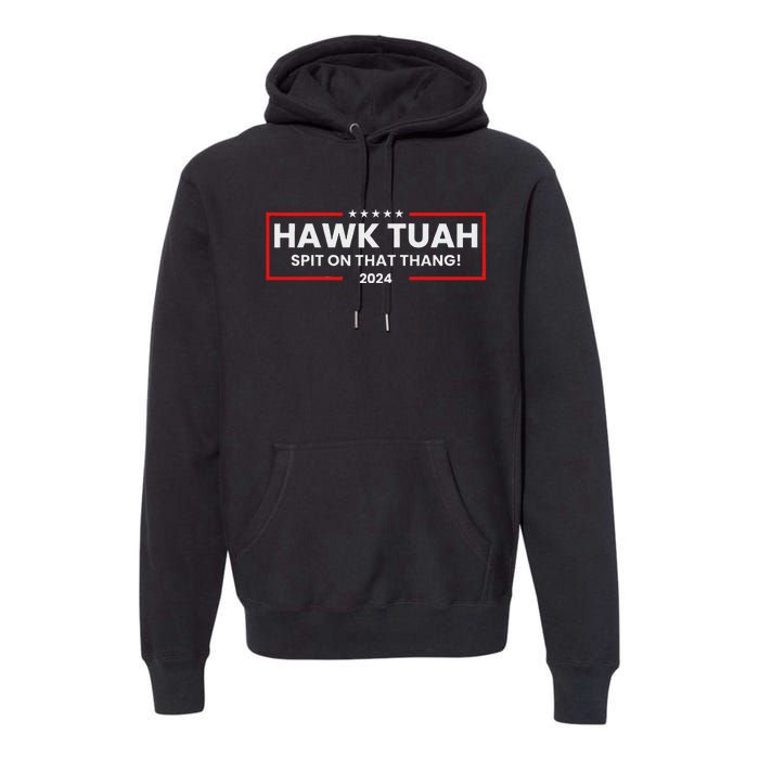 Hawk Tuah 24 Spit On That Thang Premium Hoodie