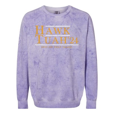 Hawk Tuah 24 Spit On That Thang Colorblast Crewneck Sweatshirt