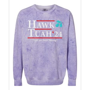 Hawk Tuah 24 Spit On That Thang Colorblast Crewneck Sweatshirt