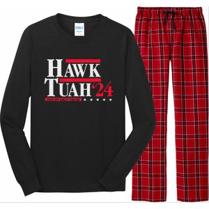 Hawk Tuah 24 Spit On That Thang Election Long Sleeve Pajama Set