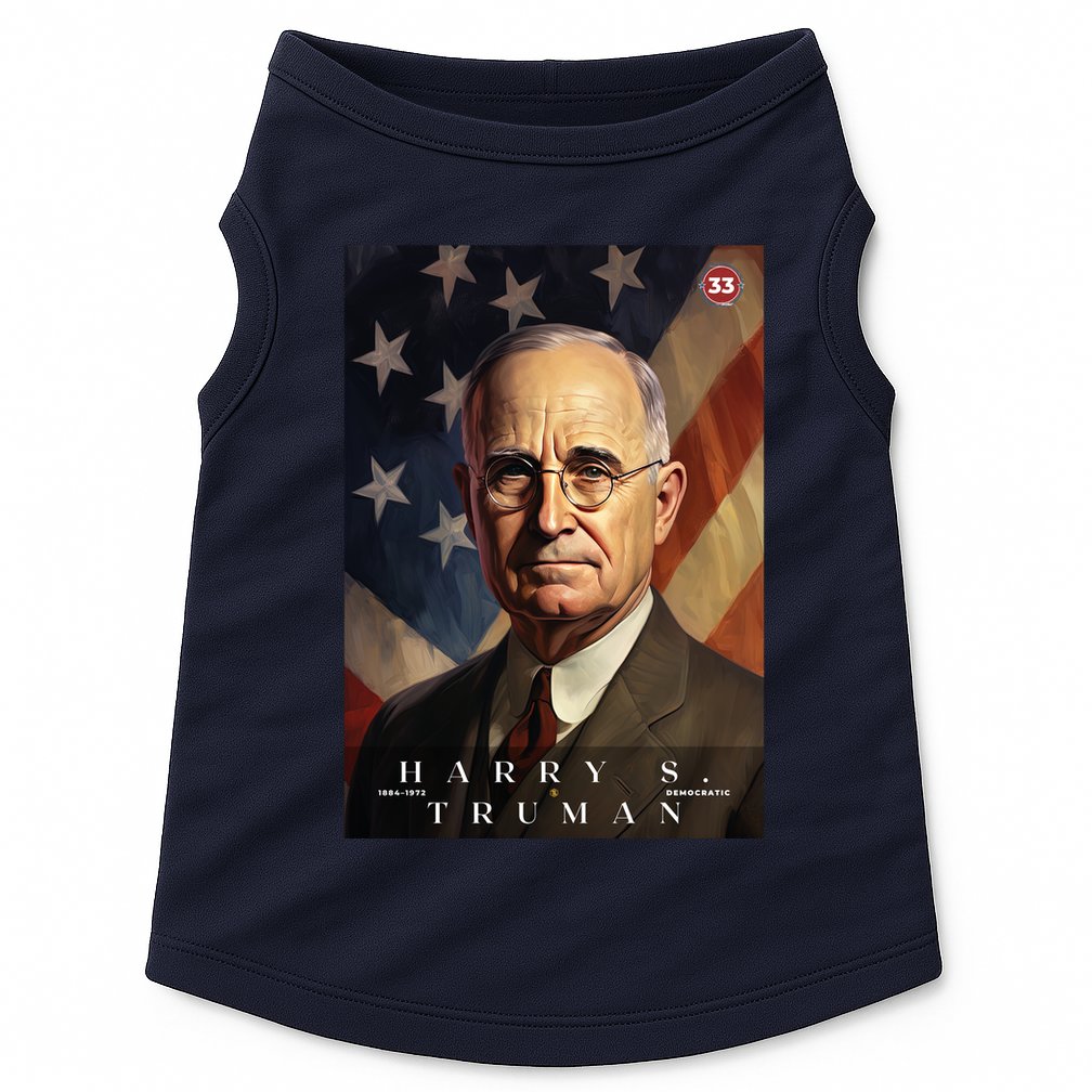 Harry Truman 33rd President Of The United States Portrait Doggie Tank